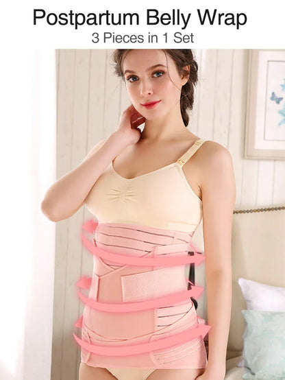 3 in 1 Postpartum Belly Band Wrap | Waist and Pelvic Support Recovery Belt