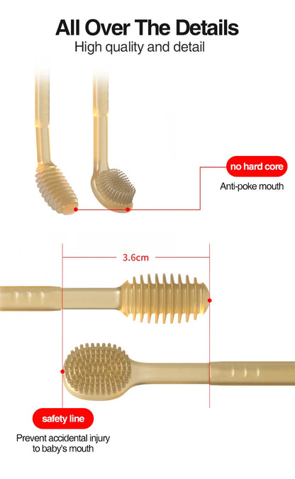 Baby Silicone Tongue Brush Set | Gentle Oral Care Toothbrush with Protective Case