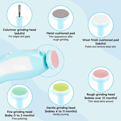 Electric Baby Nail Trimmer with LED Light | Quiet Safe Nail Care Set