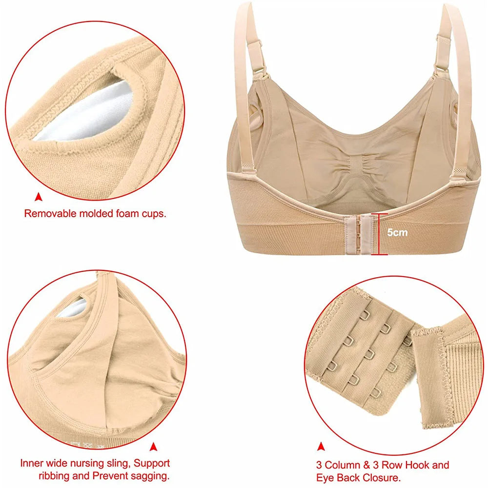 1/3pcs Breastfeeding Bras Maternity Nursing Bra for Feeding Nursing Underwear Clothes for Pregnant Women Wirefree Breathable Bra