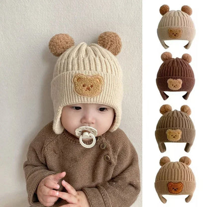 Knitted Baby Winter Hat with Bear Ears | Warm Cozy Beanie for Toddlers