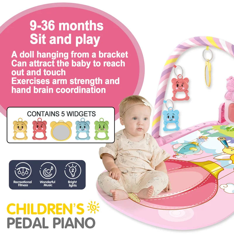 Baby Piano Play Gym Mat | Musical Activity Center for Tummy Time and Crawling