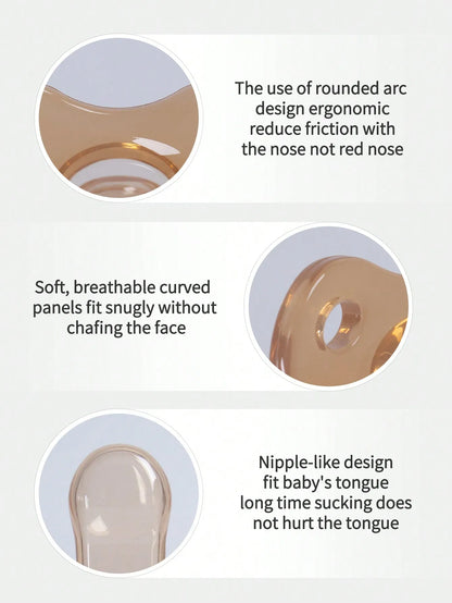 Silicone Baby Pacifier | Flat Breathable Soother for Newborn Sleep