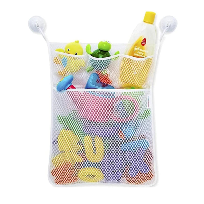 Baby Bath Toy Storage Mesh Bag – Suction Cup Bathroom Organizer