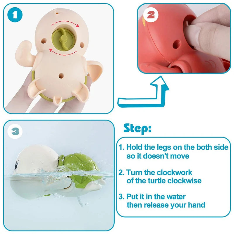 Baby Clockwork Bath Toy – Swimming Turtle & Whale Water Toy