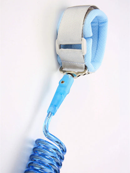 Blue padded wrist strap with gray adjustable strap and spring leash connector.