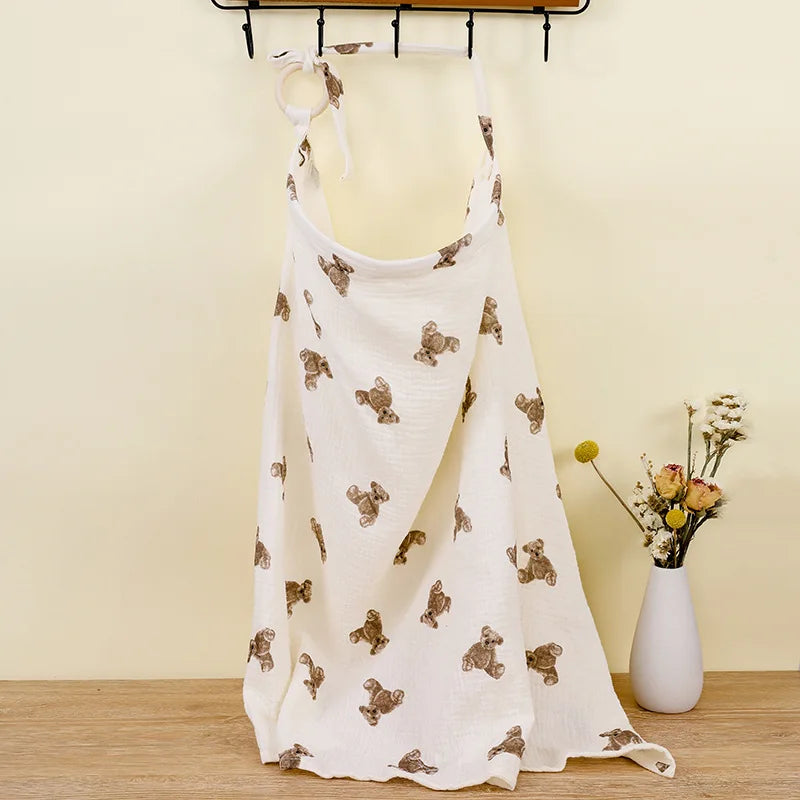 Breathable Muslin Nursing Cover | Soft Cotton Breastfeeding Privacy Wrap