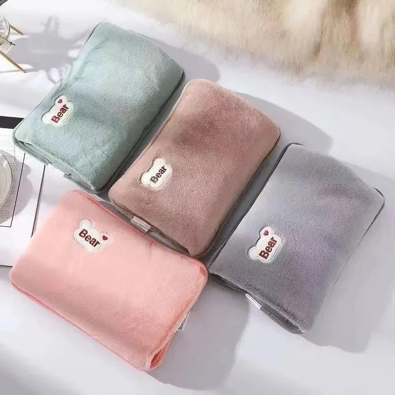 European standard plug winter warm handbag hot water bag, reusable plush electric water bag, charging heating water bag