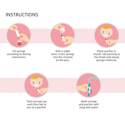 Baby Medicine Pacifier Dispenser | Oral Syringe Dropper Feeder for Easy Dosing