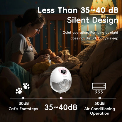 MAMIJOY EB50 Wearable Electric Breast Pump 4 Modes 36 Suction Levels Silent Hands Free Gift Dust-proof＆Travel bag＆19/24mm Flange