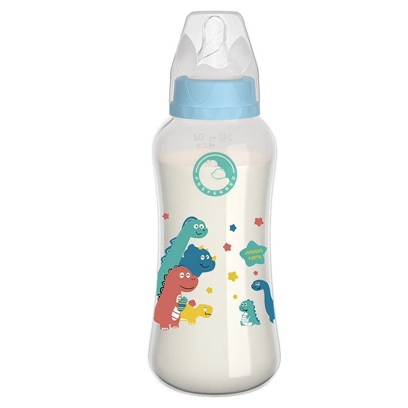 Baby Bottle with Gravity Ball and Handles | Wide Mouth Anti Spill Feeding Bottle