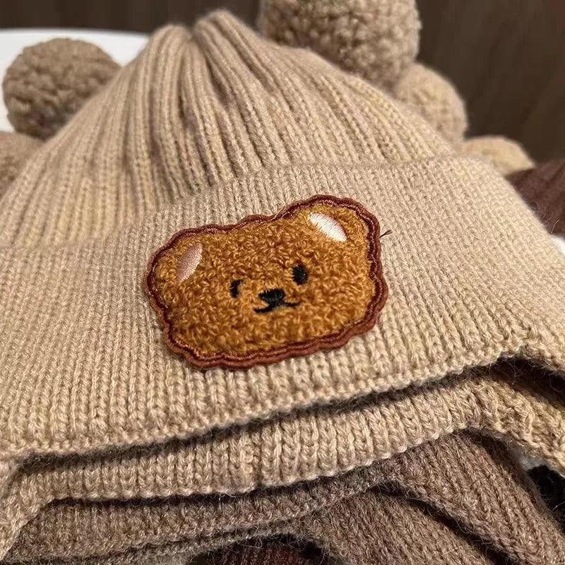Knitted Baby Winter Hat with Bear Ears | Warm Cozy Beanie for Toddlers