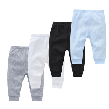 Kavkas 0-12M Cotton Newborn Baby 4 Pcs/lot Boy Girl Pants Solid  Long Trousers Casual Baby Leggings For Girls Boys Spring Autumn