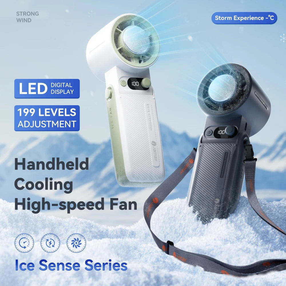 Portable Turbo Handheld Fan | Adjustable Strong Wind with LED Display (8000mAh)