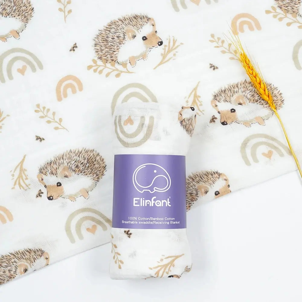 100% Cotton Muslin Swaddle Blanket | 2-Layer Baby Wrap for Newborns