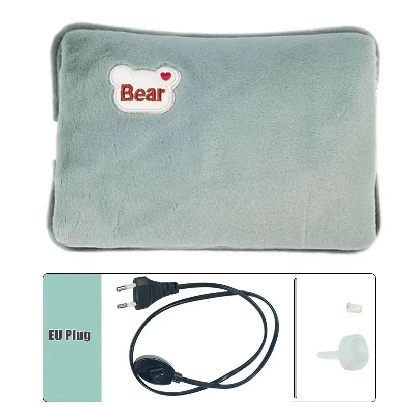 Plush Electric Hot Water Bag | Rechargeable Cozy Heating Pad (EU Plug)