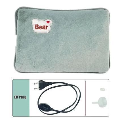 Plush Electric Hot Water Bag | Rechargeable Cozy Heating Pad (EU Plug)