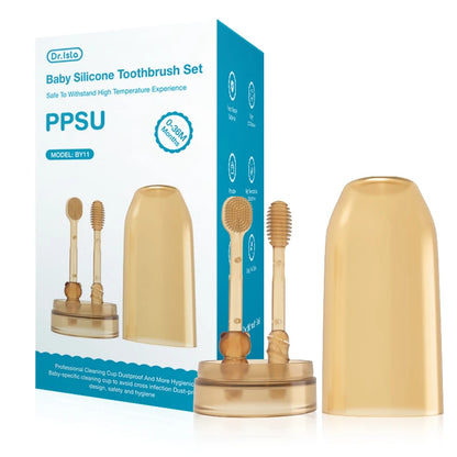 Baby Silicone Tongue Brush Set | Gentle Oral Care Toothbrush with Protective Case