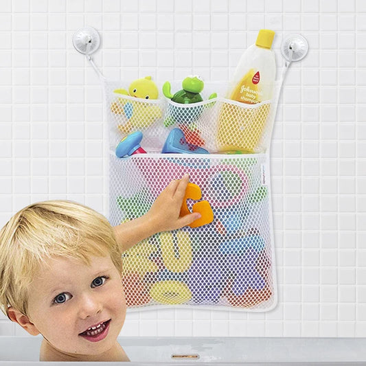 Baby Bath Toy Storage Mesh Bag – Suction Cup Bathroom Organizer