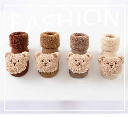 Cartoon Bear Baby Socks | Soft Non Slip Cotton Winter Sock