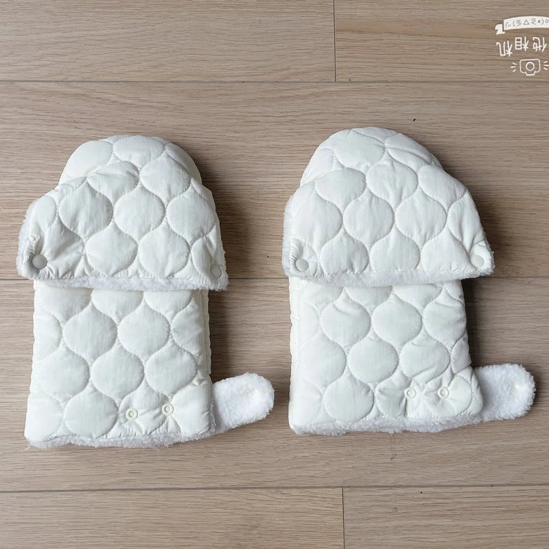 Baby stroller warm gloves Mobile phone touch screen handle windproof waterproof gloves with velvet handle pocket