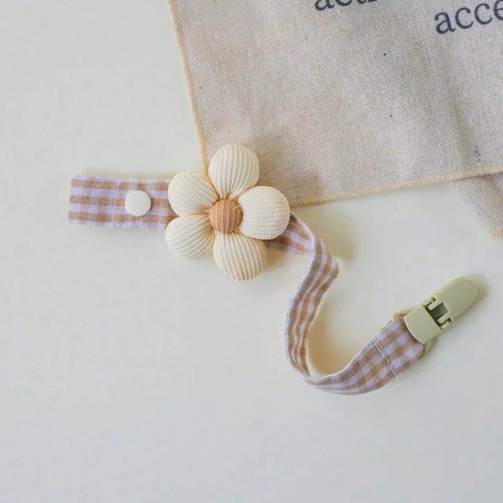 Bear Pacifier Clip – Soft Cotton Soother Holder for Babies