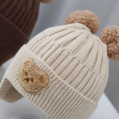Knitted Baby Winter Hat with Bear Ears | Warm Cozy Beanie for Toddlers