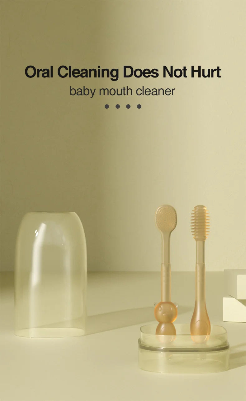 Baby Silicone Tongue Brush Set | Gentle Oral Care Toothbrush with Protective Case