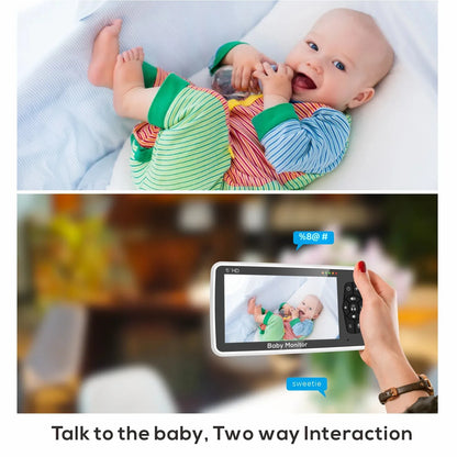 5" HD Video Baby Monitor with Camera – Long Range, 2-Way Audio & Night Vision