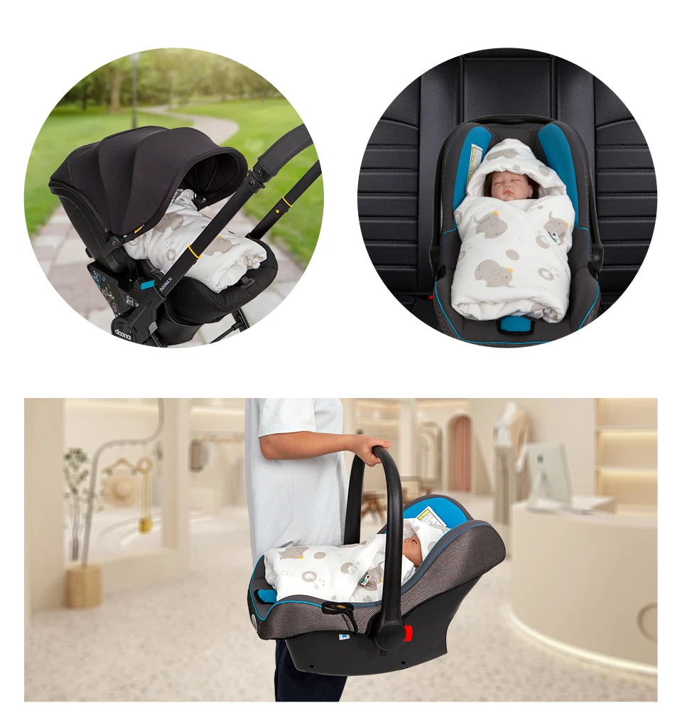 Hooded Baby Wrap Blanket for Newborns | Warm Swaddle for Car Seat and Stroller