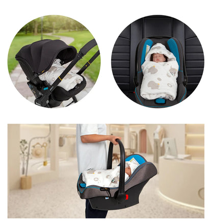 Hooded Baby Wrap Blanket for Newborns | Warm Swaddle for Car Seat and Stroller