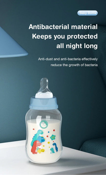 Baby Bottle with Gravity Ball and Handles | Wide Mouth Anti Spill Feeding Bottle
