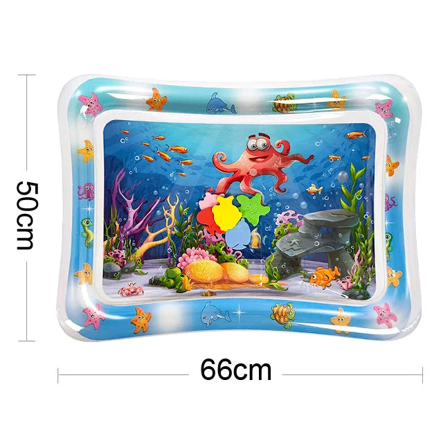 Sea Life Mat 1 baby water play mat with octopus and coral reef underwater scene, 66x50cm.