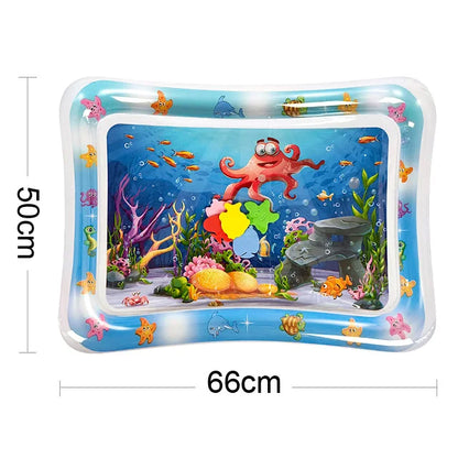 Sea Life Mat 1 baby water play mat with octopus and coral reef underwater scene, 66x50cm.