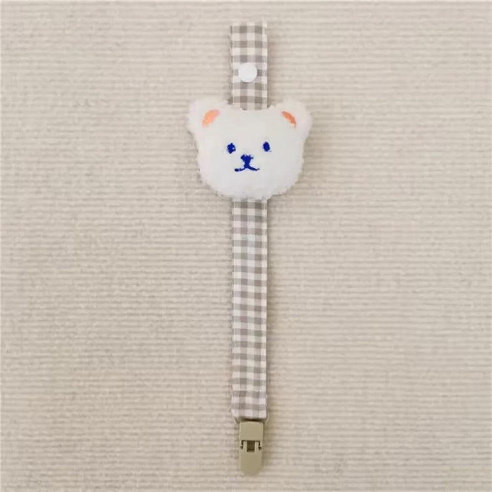 Bear Pacifier Clip – Soft Cotton Soother Holder for Babies