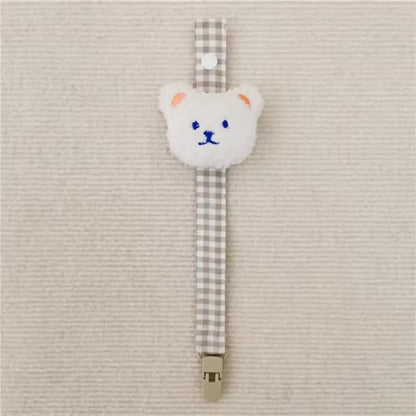 Bear Pacifier Clip – Soft Cotton Soother Holder for Babies