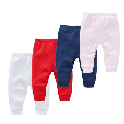 Kavkas 0-12M Cotton Newborn Baby 4 Pcs/lot Boy Girl Pants Solid  Long Trousers Casual Baby Leggings For Girls Boys Spring Autumn
