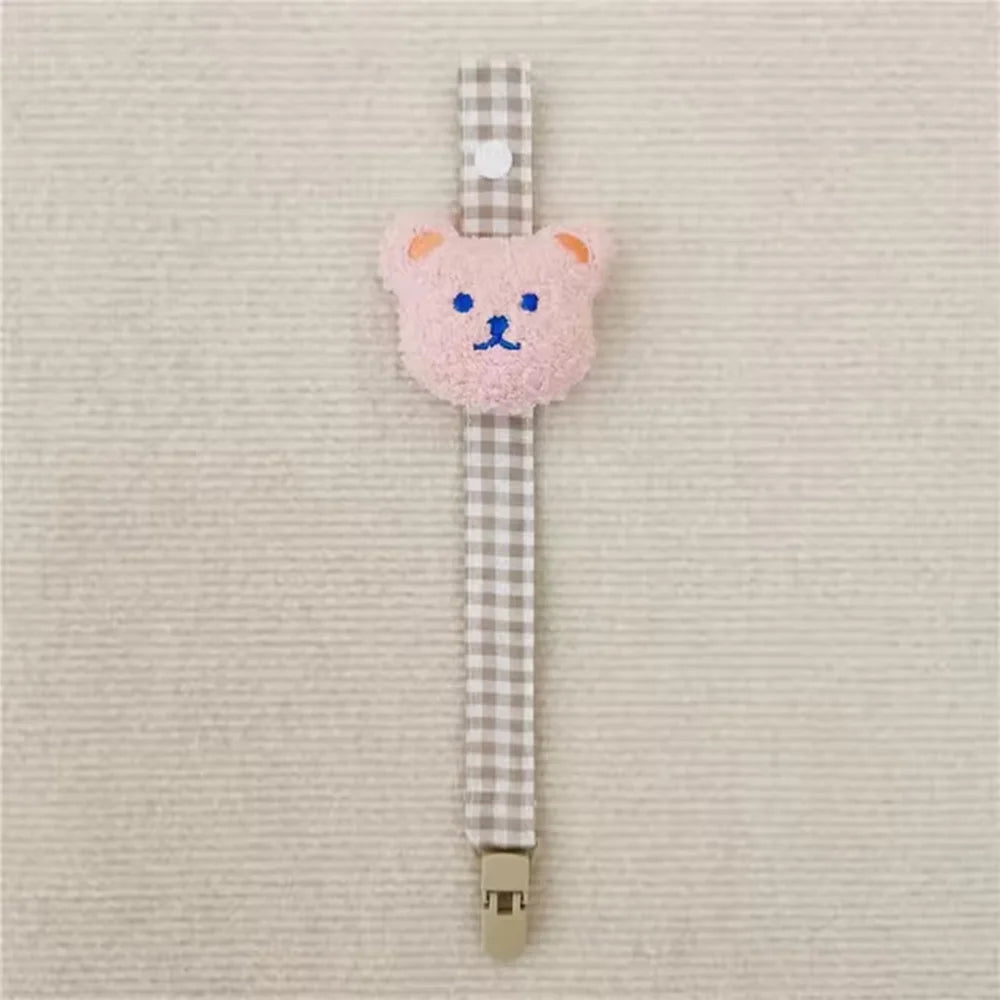 Bear Pacifier Clip – Soft Cotton Soother Holder for Babies