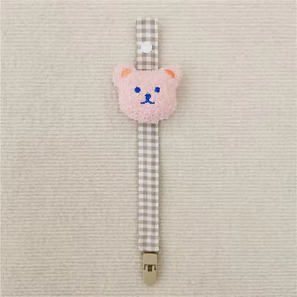Bear Pacifier Clip – Soft Cotton Soother Holder for Babies