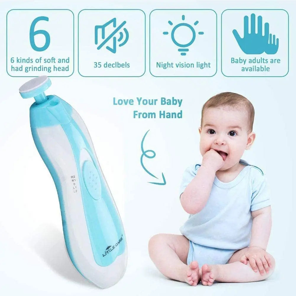Electric Baby Nail Trimmer with LED Light | Quiet Safe Nail Care Set
