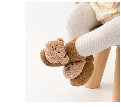 Cartoon Bear Baby Socks | Soft Non Slip Cotton Winter Sock
