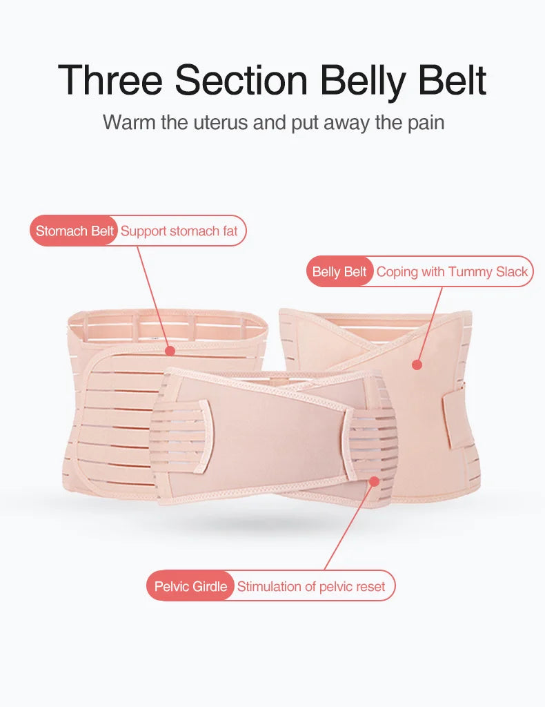 3 in 1 Postpartum Belly Band Wrap | Waist and Pelvic Support Recovery Belt