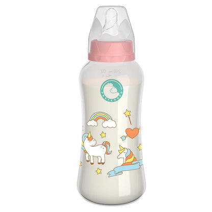Baby Bottle with Gravity Ball and Handles | Wide Mouth Anti Spill Feeding Bottle