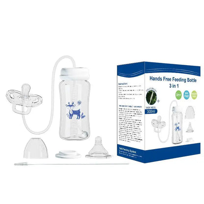 3-in-1 Gravity Ball Baby Bottle – Hands-Free Wide Neck Feeding System (300ML)