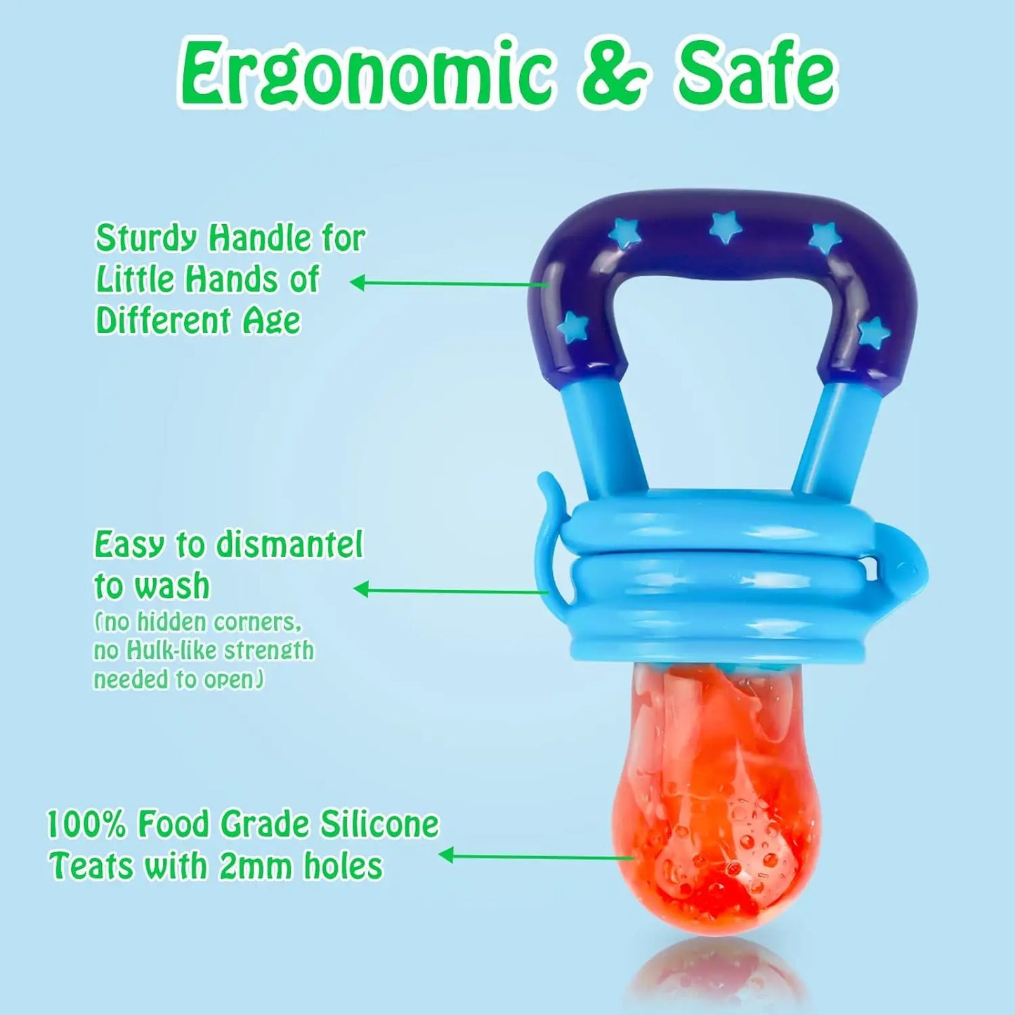Silicone Baby Fruit Feeder Pacifier – Mess-Free Self Feeding Tool